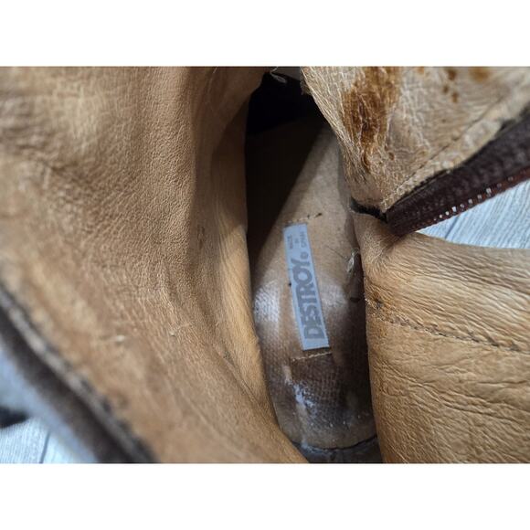 Vintage Early DESTROY Women's Ankle Boot Chunky Black Leather Size 43 EU *READ* - Picture 16 of 16